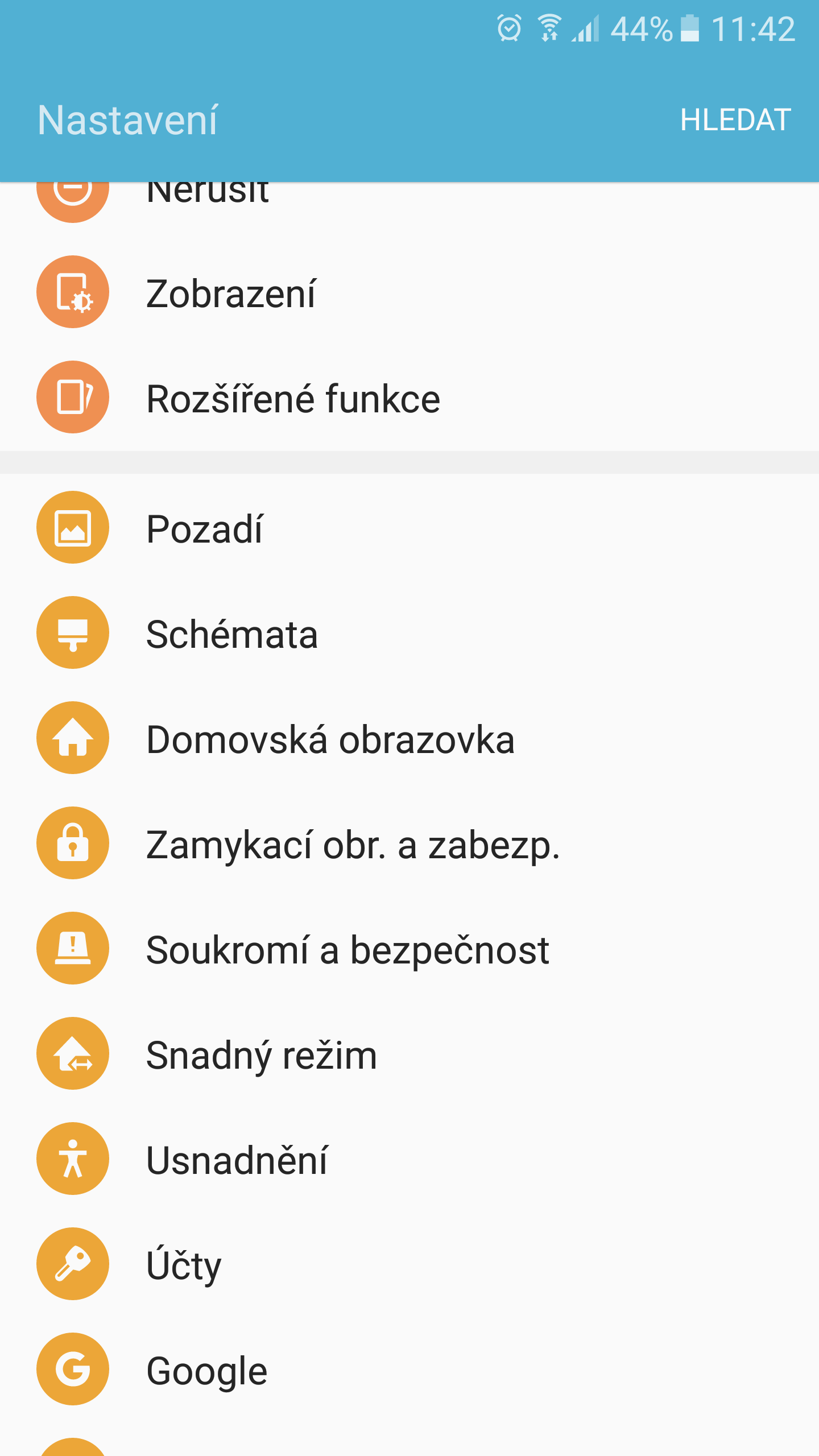 Nastavení Android